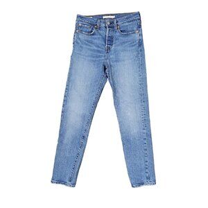 Levi's Womens Jeans Size 25 Wedgie Straight Blue High Rise Button Fly Denim Crop